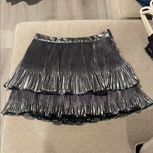 Boden Metallic Pleated Skirt
